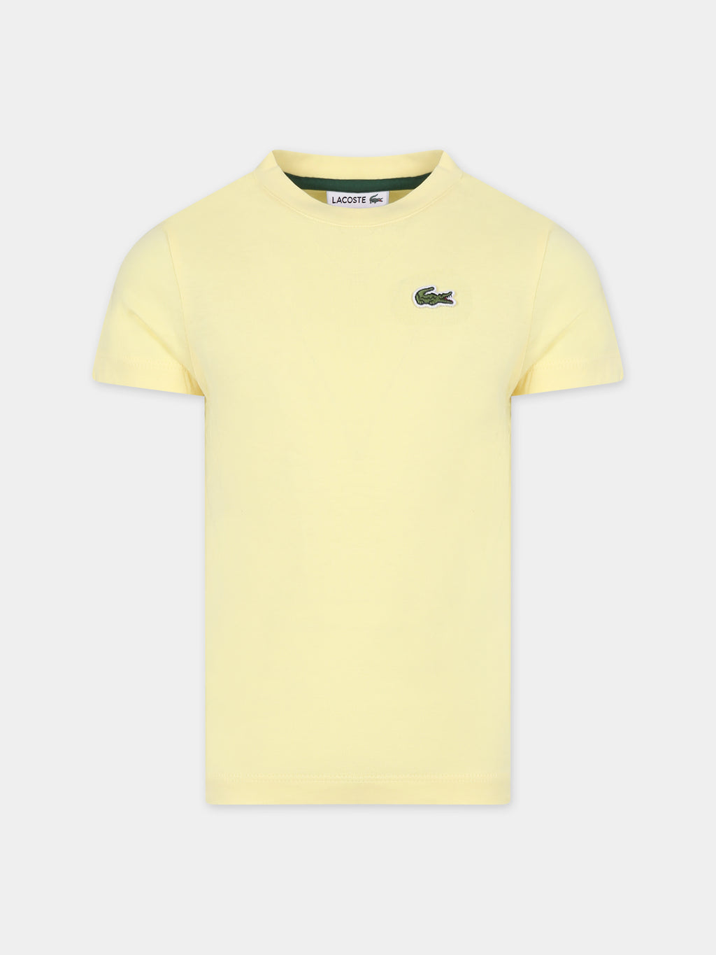 T-shirt gialla per bambino con coccodrillo